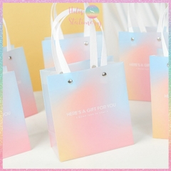 [HOTIS] Túi Đựng Quà Tặng Màu Gradient Kèm Ruy Băng Thắt Nơ - Túi Đựng Mỹ Phẩm, Đựng Quà Nhiều Size, Chất Liệu Nhựa Cao Cấp