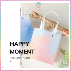[HOTIS] Túi Đựng Quà Tặng Màu Gradient Kèm Ruy Băng Thắt Nơ - Túi Đựng Mỹ Phẩm, Đựng Quà Nhiều Size, Chất Liệu Nhựa Cao Cấp