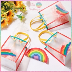 [HOTIS] Túi Đựng Quà Tặng Cầu Vồng Chống Thấm Nước, Thiết Kế Hiện Đại - Nhiều Size Lựa Chọn, Kèm Giấy Rơm