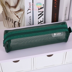 [HOTIS] Túi lưới đựng bút trong suốt gam màu retro sang chảnh hiện đại