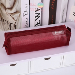 [HOTIS] Túi lưới đựng bút trong suốt gam màu retro sang chảnh hiện đại