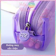 [HOTIS] Túi lưới đựng bút trong suốt gam màu retro sang chảnh hiện đại