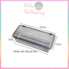 [HOTIS] Hộp đựng đồ đa năng bằng nhựa, đựng bút, sticker, cọ vẽ, cọ trang điểm, bông phấn