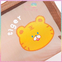 [HOTIS] Túi lưới đựng bút trong suốt hoạt hình màu dễ thương - Bóp viết có 8 màu