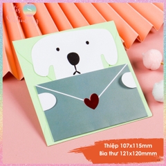 [HOTIS] Thiếp giấy hình thú ôm bao thư đáng yêu gấp gọn, kèm bao thư giấy tặng quà sinh nhật