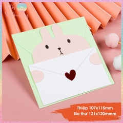 [HOTIS] Thiếp giấy hình thú ôm bao thư đáng yêu gấp gọn, kèm bao thư giấy tặng quà sinh nhật