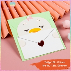[HOTIS] Thiếp giấy hình thú ôm bao thư đáng yêu gấp gọn, kèm bao thư giấy tặng quà sinh nhật