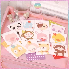 [HOTIS] Thiệp giấy 3D hình thú đáng yêu gấp gọn, kèm bao thư giấy, tặng quà sinh nhật, valentine