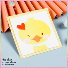 [HOTIS] Thiệp giấy 3D hình thú đáng yêu gấp gọn, kèm bao thư giấy, tặng quà sinh nhật, valentine