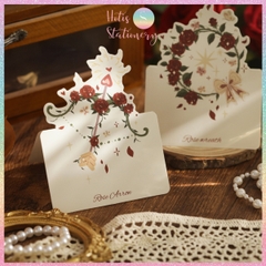 [HOTIS] Set 6 Thiệp Hoa Hồng Vintage - Thiệp Giấy Mỹ Thuật Gấp Gọn Viết Tay Trang Trí Quà Tặng Đẹp, Phong Cách Cổ Điển