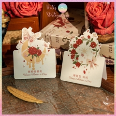 [HOTIS] Set 6 Thiệp Hoa Hồng Vintage - Thiệp Giấy Mỹ Thuật Gấp Gọn Viết Tay Trang Trí Quà Tặng Đẹp, Phong Cách Cổ Điển