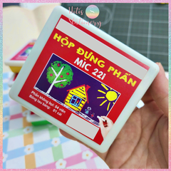 [HOTIS] Hộp Phấn Học Sinh MIC 221 - Combo 4 Viên Phấn Không Bụi Kèm Bông Lau Bảng Nhỏ Gọn Cho Học Sinh Lớp 1