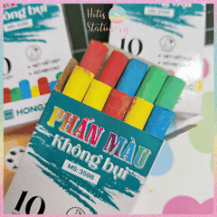 [HOTIS] Combo 5 / 10 Hộp Phấn Viết Bảng Không Bụi Hồng Hà – Trắng & Nhiều Màu, An Toàn Cho Sức Khỏe, Viết Mịn Nét
