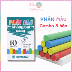 [HOTIS] Combo 5 / 10 Hộp Phấn Viết Bảng Không Bụi Hồng Hà – Trắng & Nhiều Màu, An Toàn Cho Sức Khỏe, Viết Mịn Nét