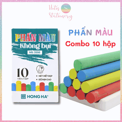 [HOTIS] Combo 5 / 10 Hộp Phấn Viết Bảng Không Bụi Hồng Hà – Trắng & Nhiều Màu, An Toàn Cho Sức Khỏe, Viết Mịn Nét