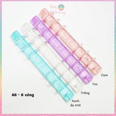 [HOTIS] Thanh còng nhựa trong suốt có chốt gài làm sổ còng binder A6/ A5/ B5/ A4