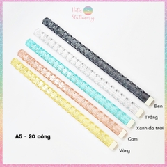 [HOTIS] Thanh còng nhựa trong suốt có chốt gài làm sổ còng binder A6/ A5/ B5/ A4