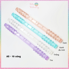 [HOTIS] Thanh còng nhựa trong suốt có chốt gài làm sổ còng binder A6/ A5/ B5/ A4