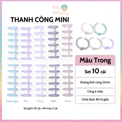 [HOTIS] Combo 2 thanh còng nhựa màu macaron còng 12mm, 22mm làm sổ khổ A5/ B5/ A4