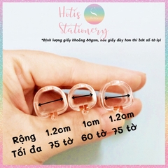 [HOTIS] Set 6 cái còng nhựa mini 3 & 5 chấu trong suốt gắn sổ còng binder A7/ A6/ A5/ B5/ A4