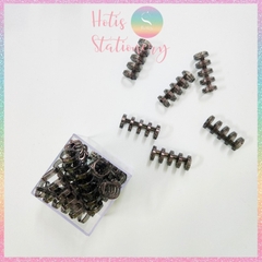 [HOTIS] Set 6 cái còng nhựa mini 3 & 5 chấu trong suốt gắn sổ còng binder A7/ A6/ A5/ B5/ A4