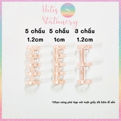 [HOTIS] Set 6 cái còng nhựa mini 3 & 5 chấu trong suốt gắn sổ còng binder A7/ A6/ A5/ B5/ A4