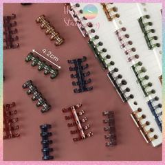 [HOTIS] Set 6 cái còng nhựa mini 3 & 5 chấu trong suốt gắn sổ còng binder A7/ A6/ A5/ B5/ A4
