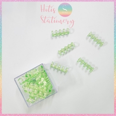 [HOTIS] Set 6 cái còng nhựa mini 3 & 5 chấu trong suốt gắn sổ còng binder A7/ A6/ A5/ B5/ A4