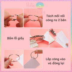 [HOTIS] Set 10 cái Khoen tròn làm flashcard, đóng gáy, khoen còng inox, khoen chắc chắn