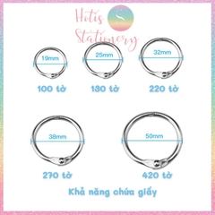 [HOTIS] Set 10 cái Khoen tròn làm flashcard, đóng gáy, khoen còng inox, khoen chắc chắn