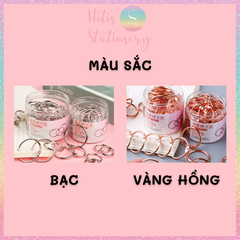 [HOTIS] 1 hộp Khoen tròn làm flashcard, đóng gáy, khoen còng inox