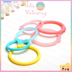 [HOTIS] Set 10/15/30 Khoen tròn nhựa làm sổ còng, flashcard, đóng gáy, móc chìa khóa - Nhiều màu