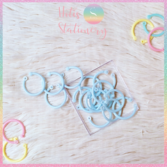 [HOTIS] Set 10/15/30 Khoen tròn nhựa làm sổ còng, flashcard, đóng gáy, móc chìa khóa - Nhiều màu