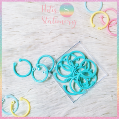 [HOTIS] Set 10/15/30 Khoen tròn nhựa làm sổ còng, flashcard, đóng gáy, móc chìa khóa - Nhiều màu