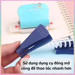 [HOTIS] Set 10 thanh còng mini 6 chấu màu macaron trong suốt làm sổ khổ A5/ B5/ A4