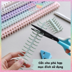 [HOTIS] Set 10 thanh còng mini 6 chấu màu macaron trong suốt làm sổ khổ A5/ B5/ A4