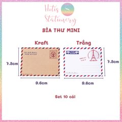 [HOTIS] Set 10 bìa thư mini giấy kraft phong cách cổ điển châu Âu