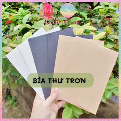 [HOTIS] Set 10 Bìa thư trơn nắp bằng 120gsm - Màu trắng/ đen/ kraft - 17.5x12.5cm