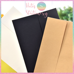 [HOTIS] Set 10 Bìa thư trơn nắp bằng 120gsm - Màu trắng/ đen/ kraft - 17.5x12.5cm