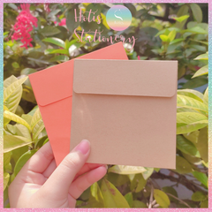 [HOTIS] Set 10 Bìa thư trơn 14 màu hình vuông nắp bằng 110gsm - 10x10cm