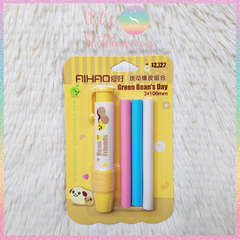 [HOTIS] Set gôm tẩy dạng bút hoạt hình cute cho bé, kèm lõi gôm thay thế