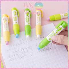 [HOTIS] Set gôm tẩy dạng bút hoạt hình cute cho bé, kèm lõi gôm thay thế