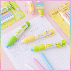 [HOTIS] Set gôm tẩy dạng bút hoạt hình cute cho bé, kèm lõi gôm thay thế