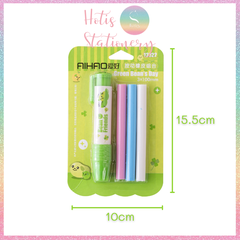 [HOTIS] Set gôm tẩy dạng bút hoạt hình cute cho bé, kèm lõi gôm thay thế