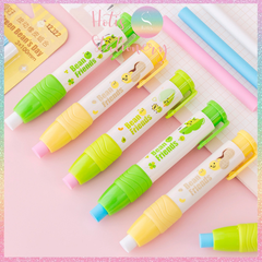 [HOTIS] Set gôm tẩy dạng bút hoạt hình cute cho bé, kèm lõi gôm thay thế
