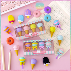 [HOTIS] Gôm tẩy chì hình 3D donut kem que ốc quế kẹo mút dễ thương