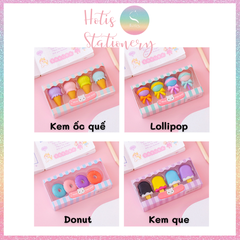 [HOTIS] Gôm tẩy chì hình 3D donut kem que ốc quế kẹo mút dễ thương