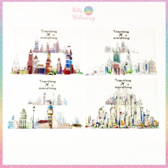 [HOTIS] Bìa nút đựng tài liệu A4 in màu họa tiết hoạt hình, sọc trơn - Nhiều mẫu