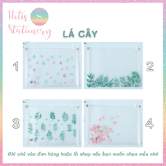 [HOTIS] Bìa đựng tài liệu A4 khóa zip họa tiết hoa lá, hoạt hình dễ thương