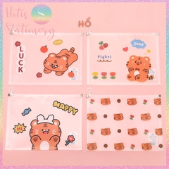 [HOTIS] Bìa đựng tài liệu A4 khóa zip họa tiết hoa lá, hoạt hình dễ thương